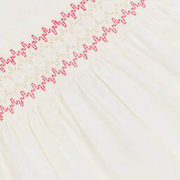 Dr. Kid-Girls Ivory Linen & Cotton Shirred Dress | Childrensalon Outlet