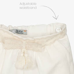 Dr. Kid-شورت قطن وكتان لون عاجي للبنات | Childrensalon Outlet