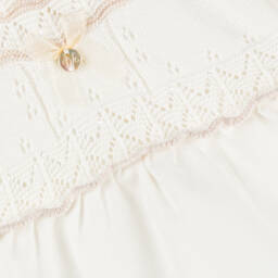 Dr. Kid-Girls Ivory Linen & Knit Frock | Childrensalon Outlet