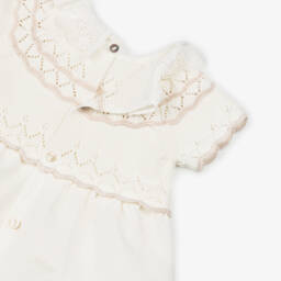 Dr. Kid-Girls Ivory Linen & Knit Frock | Childrensalon Outlet