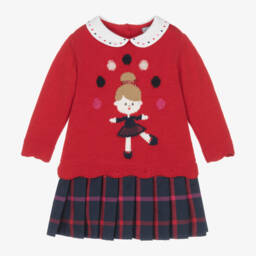 Dr. Kid-Girls Knitted Red Ballerina Dress | Childrensalon Outlet