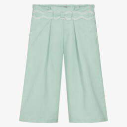 Dr. Kid-Брюки из льна и хлопка мятного цвета для девочек | Childrensalon Outlet