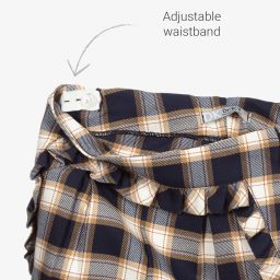 Dr. Kid-Girls Navy Blue Check Shorts | Childrensalon Outlet