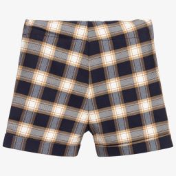 Dr. Kid-Girls Navy Blue Check Shorts | Childrensalon Outlet