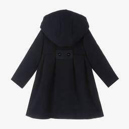 Dr. Kid-Girls Navy Blue Hooded Coat | Childrensalon Outlet