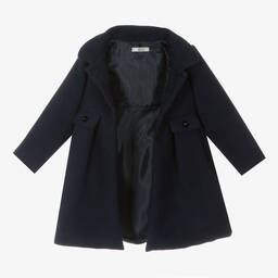 Dr. Kid-Girls Navy Blue Hooded Coat | Childrensalon Outlet