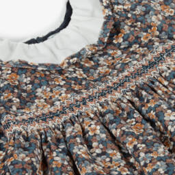 Dr. Kid-Girls Navy Floral Smocked Dress | Childrensalon Outlet