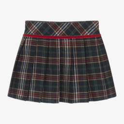 Dr. Kid-Girls Navy Tartan Pleated Skirt | Childrensalon Outlet