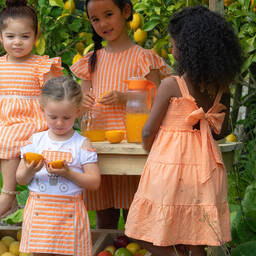 Dr. Kid-Girls Orange Broderie Anglaise Dress | Childrensalon Outlet