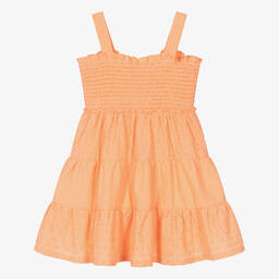 Dr. Kid-Girls Orange Broderie Anglaise Dress | Childrensalon Outlet