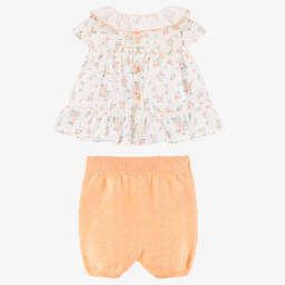 Dr. Kid-Girls Pastel Orange Knit Ensemble | Childrensalon Outlet