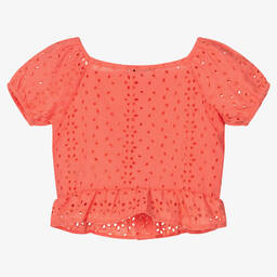 Dr. Kid-Girls Pink Broderie Anglaise Blouse | Childrensalon Outlet