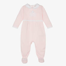 Dr. Kid-Girls Pink Cotton Knit Babygrow | Childrensalon Outlet