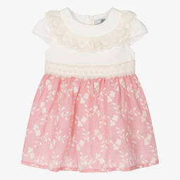 Dr. Kid-Girls Pink Embroidered Cotton Dress | Childrensalon Outlet
