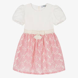 Dr. Kid-Girls Pink Embroidered Cotton Dress | Childrensalon Outlet
