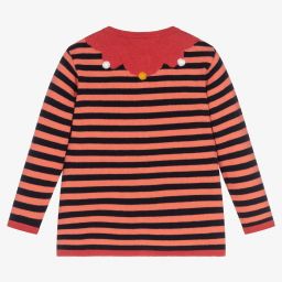 Dr. Kid-Girls Pink Striped Cardigan | Childrensalon Outlet