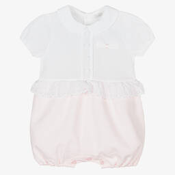 دكتور كيد-Girls Pink & White Cotton Shortie  | Childrensalon Outlet