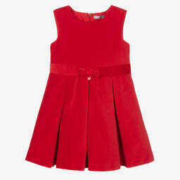 Dr. Kid-Girls Red Brushed Cotton Dress | Childrensalon Outlet