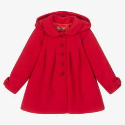 Dr. Kid-Girls Red Hooded Coat  | Childrensalon Outlet