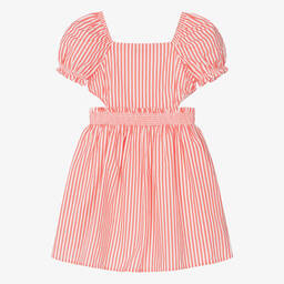 Dr. Kid-Girls Red Striped Cotton Dress | Childrensalon Outlet