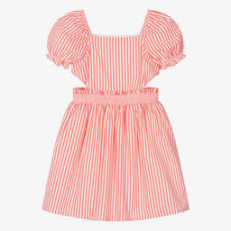 Dr. Kid-Girls Red Striped Cotton Dress | Childrensalon Outlet