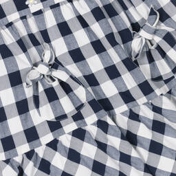 Dr. Kid-فستان قطن بوبلين لون أبيض وكحلي | Childrensalon Outlet