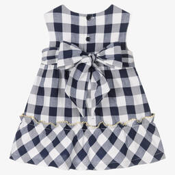 Dr. Kid-فستان قطن بوبلين لون أزرق وكحلي | Childrensalon Outlet