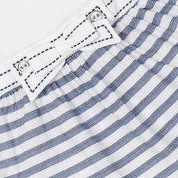 Dr. Kid-فستان أطفال بناتي قطن مقلم لون أبيض وكحلي | Childrensalon Outlet