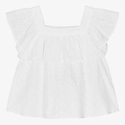 Dr. Kid-Girls White Broderie Anglaise Blouse | Childrensalon Outlet