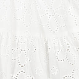 Dr. Kid-تنورة قطن برودوري لون أبيض | Childrensalon Outlet