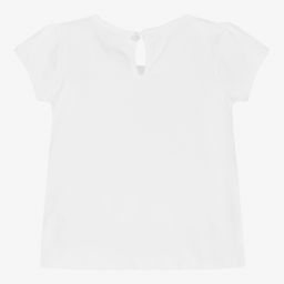 Dr. Kid-Girls White Cotton Bow T-Shirt | Childrensalon Outlet
