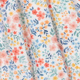Dr. Kid-Girls White Cotton Floral Dress | Childrensalon Outlet