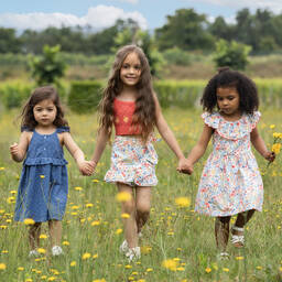 Dr. Kid-Girls White Cotton Floral Dress | Childrensalon Outlet