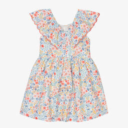 Dr. Kid-Girls White Cotton Floral Dress | Childrensalon Outlet