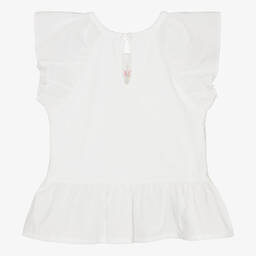 Dr. Kid-Girls White Cotton Mermaid T-Shirt | Childrensalon Outlet