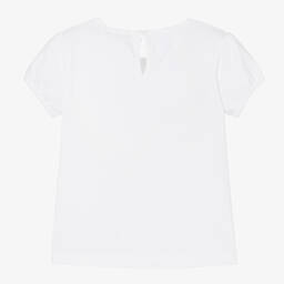 Dr. Kid-Girls White Cotton T-Shirt | Childrensalon Outlet