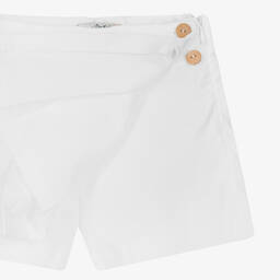 Dr. Kid-Girls White Pleated Cotton Skort | Childrensalon Outlet