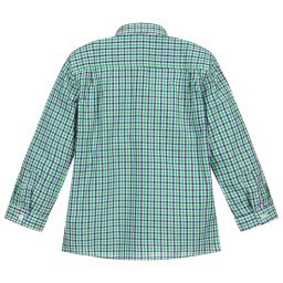 Dr. Kid-Green & Blue Checked Shirt | Childrensalon Outlet