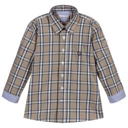 Dr. Kid-Grey & Blue Checked Shirt | Childrensalon Outlet