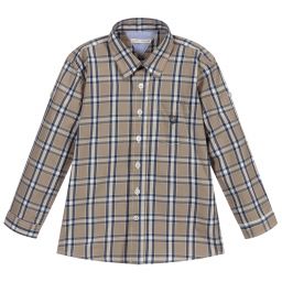 Dr. Kid-Grey & Blue Checked Shirt | Childrensalon Outlet