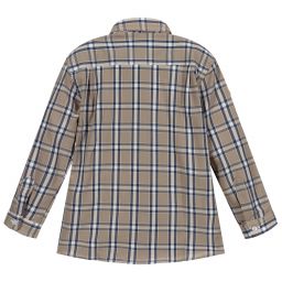Dr. Kid-Grey & Blue Checked Shirt | Childrensalon Outlet
