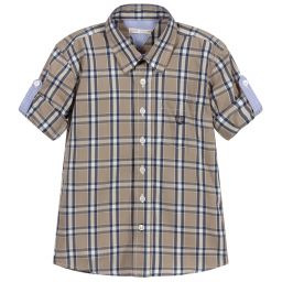 Dr. Kid-Grey & Blue Checked Shirt | Childrensalon Outlet