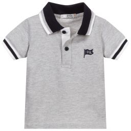 Dr. Kid-Grey Cotton Polo Shirt | Childrensalon Outlet