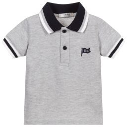 Dr. Kid-Grey Cotton Polo Shirt | Childrensalon Outlet