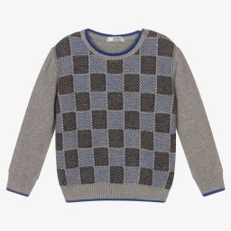 Dr. Kid-Grey Cotton & Wool Blend Jumper | Childrensalon Outlet