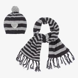 Dr. Kid-Grey Knitted Hat & Scarf Set | Childrensalon Outlet