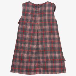 Dr. Kid-Grey & Red Check Ruffle Dress | Childrensalon Outlet
