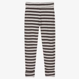 Dr. Kid-Grey Stripe Cotton Leggings | Childrensalon Outlet