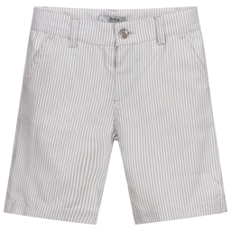 Dr. Kid-Grey Striped Cotton Shorts | Childrensalon Outlet