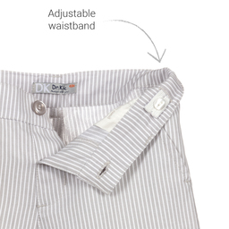 Dr. Kid-Grey Striped Cotton Shorts | Childrensalon Outlet